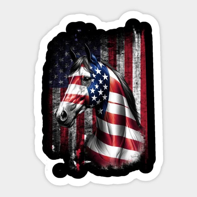 American flag horse american flag horse sticker teepublic